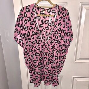 Pink Animal Print Cover Up - Medium